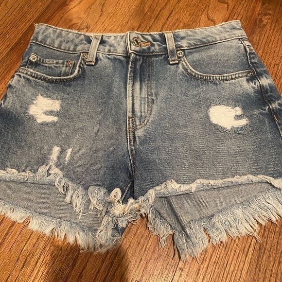 Mango Denim Cut Off Jean Shorts Size 1 - Picture 1 of 8
